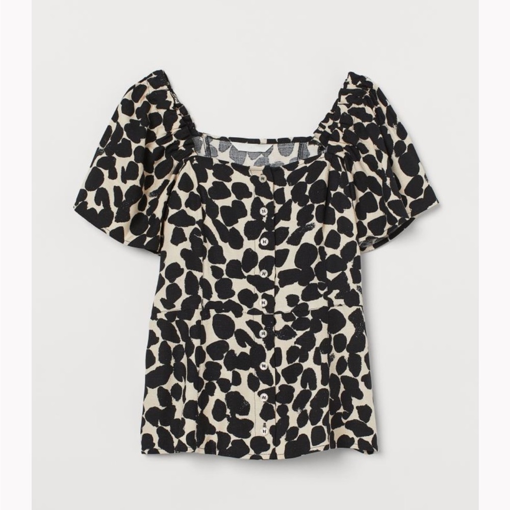 HM Button Front Pattern Blouse